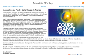 ANNULATION FINAL FOUR DE LA COUPE DE FRANCE